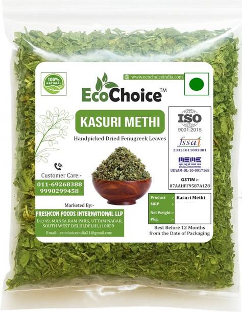 Ecochoice Kasuri Methi Hand Picked Premium Quality Dried Fenugreek Leaves