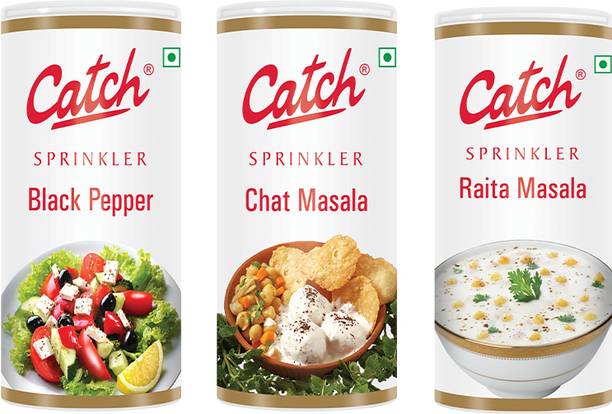 Catch Black Pepper 100g + Chat Masala 100g + Raita Masala 50g, Sprinkler Combo