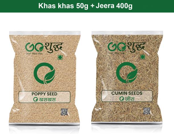 Goshudh Jeera 400gm & Khas Khas 50gm Combo Pack 450g