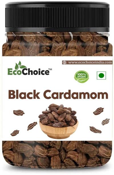 Ecochoice Whole Black Cardamom I Sabut Badi Elaichi I Badi Elaichi I Kali Elaichi (50g)