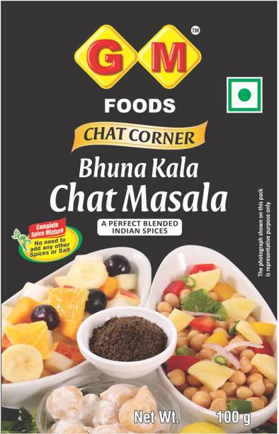 GM FOODS Bhuna Kala Chat Masala Powder 100g Spice Blend for Snacks, Raita & Street Food