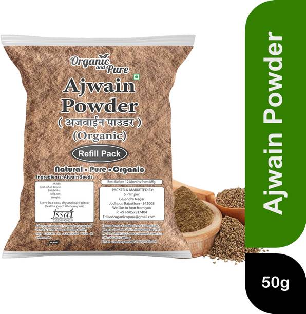 Organic and Pure Ajwain Powder Ajwain Seed Powder Carom Seed Powder Omam Powder Ajmo Powder Refi