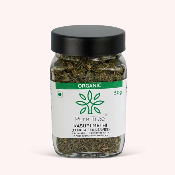 Pure Tree Organic Dried Fenugreek Leaves (Kasoori Methi) Glass Bottle