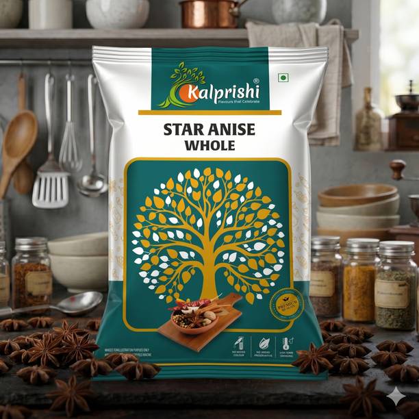 Kalprishi Star Anise Chakra Phool 100g | Whole Star Anise | For Garam Masala, Tea Use