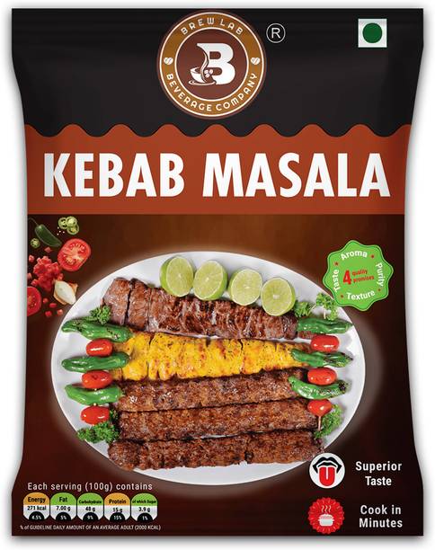 Brew Lab Kebab Masala No Added Colors | Ideal For Barbeque, Oven Grill & Pan Fried |