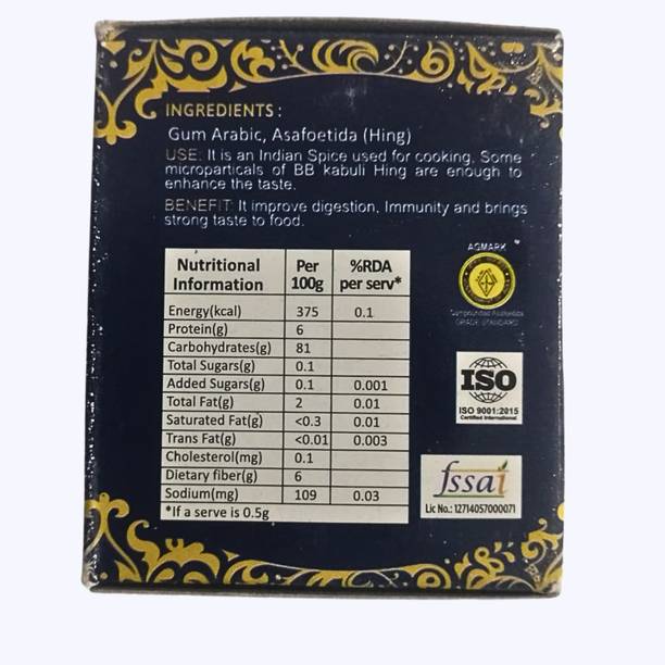 TOTA Kabuli Purest Hing 100% Organic Pure Kadak Heeng Granule Asafoetida-5g Set of 1