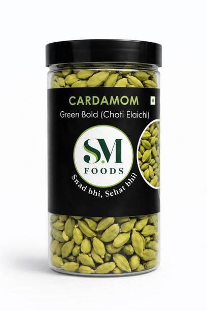 SM FOODS Cardamom Green Whole Elaichi Origin Size- (8mm)