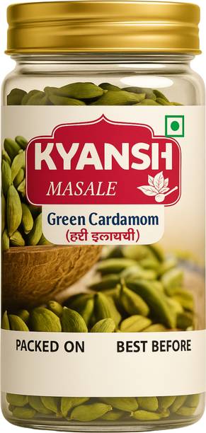 Kyansh Whole Green Cardamom (Hari Elaichi) | No Artificial Colors, Preservatives Free