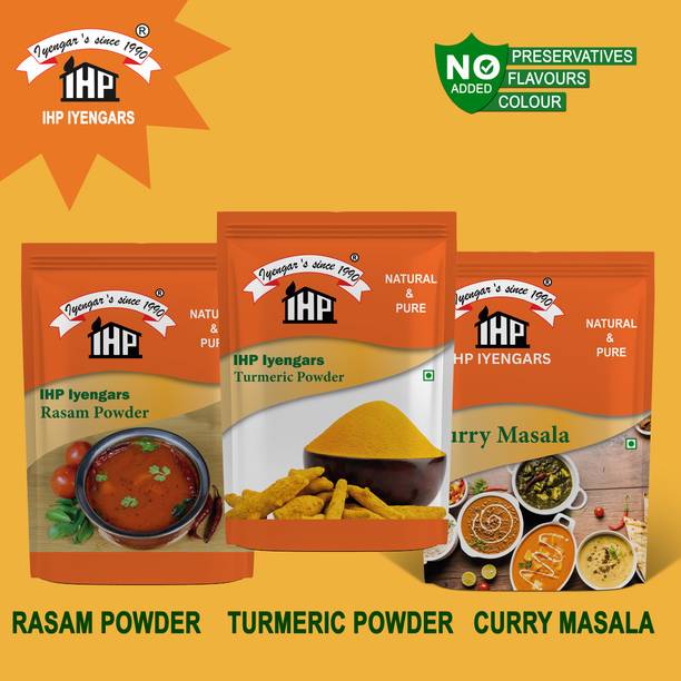 IHP Iyengars Turmeric Powder 200G Curry Masala 200G & Rasam Powder 200G