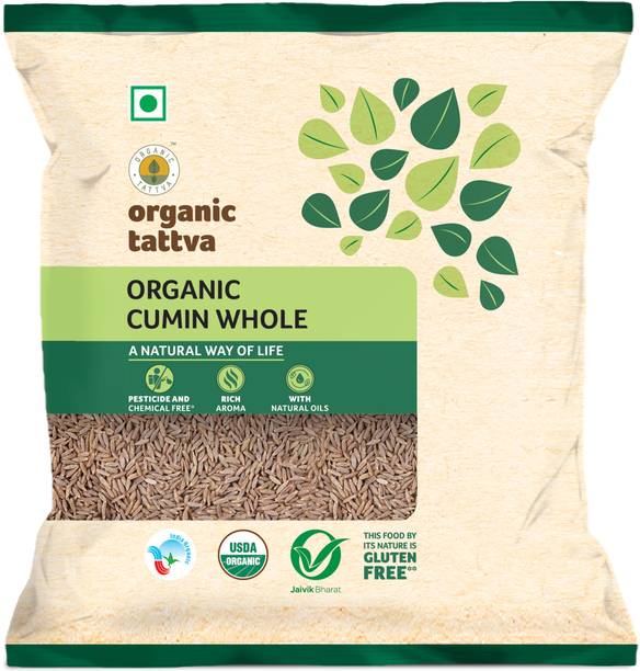 Organic Tattva ,Organic Cumin (Jeera) Whole Seeds – 400 G | 100% Vegan, Gluten Free and NO Additives | Fresh, Clean, and sorted High-Quality Jeera