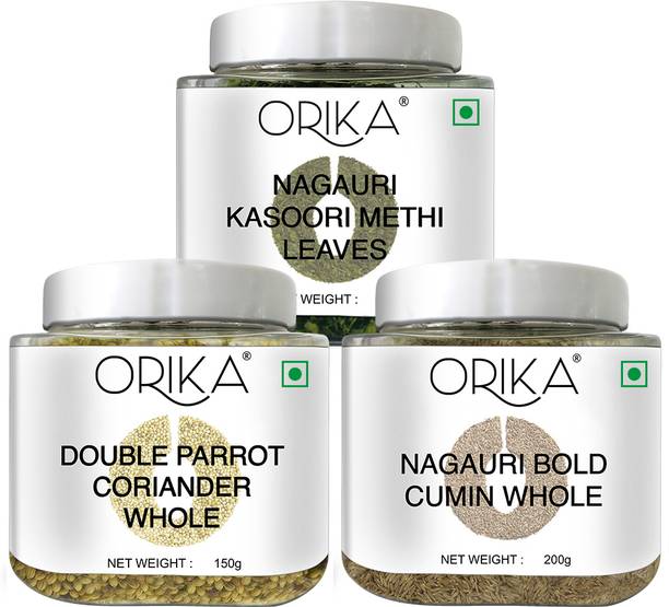 Orika Jeera Whole 200g, Coriander Whole 150g, Kasoori Methi Whole 40g Combo