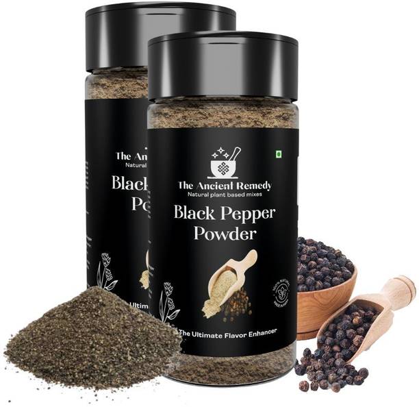 THE ANCIENT REMEDY Black Pepper Powder | 100% Pure & Aromatic Freshly Ground | (Pack of 2)