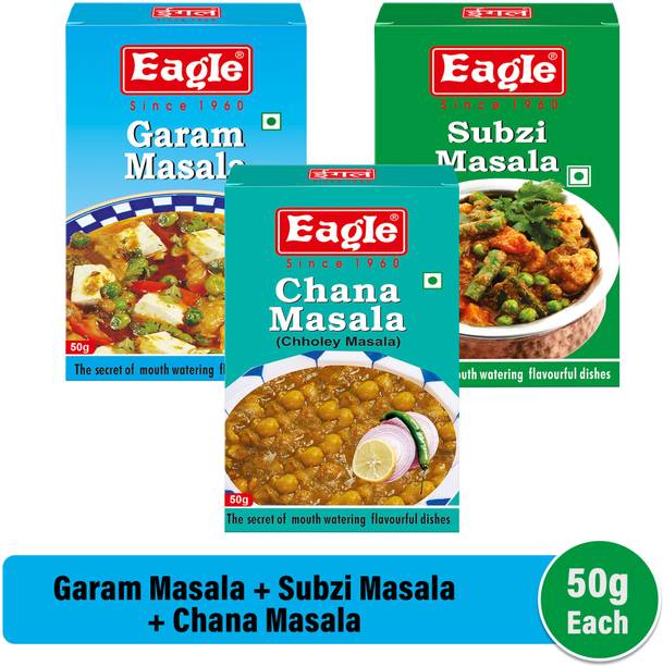 EAGLE Chana(50g), Garam Masala(50g), Sabzi/Sabji Masala(100g) Powder Combo