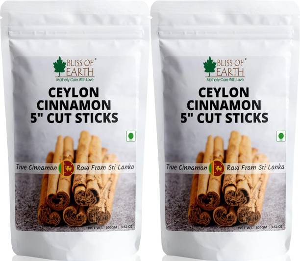 Bliss of Earth Ceylon Cinnamon (Dalchini) Cut Sticks True Cinnamon Raw From Sri Lanka Original