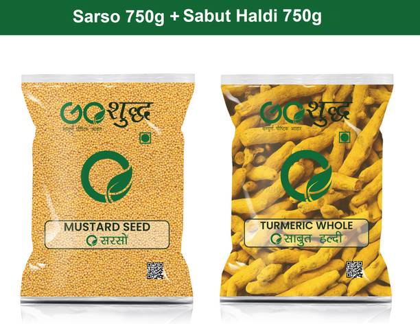 Goshudh Haldi Sabut 750gm & Sarso 750gm Combo Pack 1500g