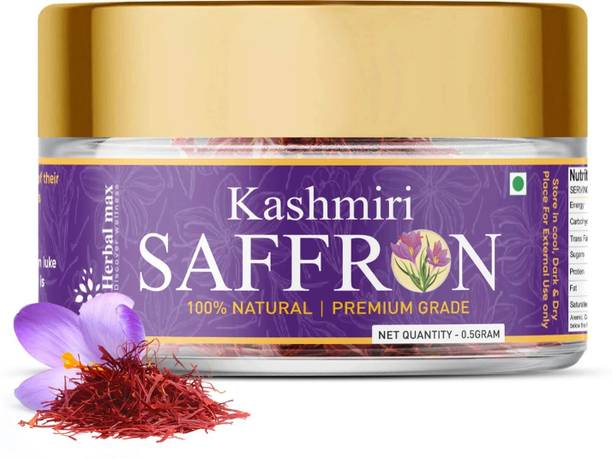 हर्बल मैक्स Kashmiri Saffron/ Kesar 100% Pure Natural & Certified High Quality A++ Grade