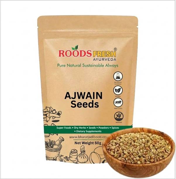 Roods Fresh Ajwain Seeds 50g Whole Carom Seeds | 100% Pure & Natural Sabut Ajwain