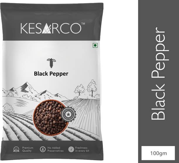 KESARCO Black Pepper Seeds, Kali Mirch Whole, Rich In Antioxidants