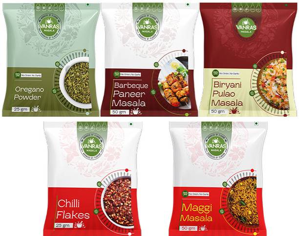 VANRAS Barbeque Paneer, Biryani, Chilli Flakes, Maggi Masala, Oregano Pack