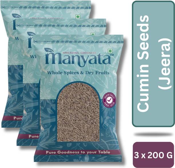 manyata Cumin Seeds Whole, Sabut Jeera (3x200gm)