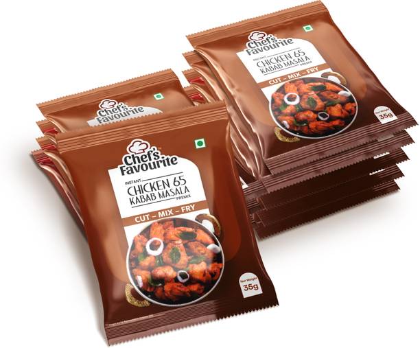 CHEF’S FAVOURITE Instant Chicken 65 Kabab Masala 35g x10 | Cut Mix Fry Crispy Chicken Coating