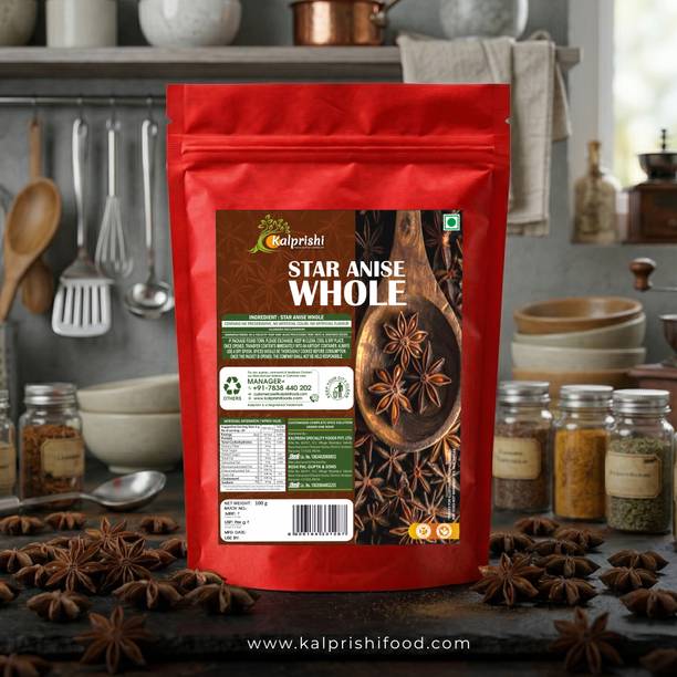 Kalprishi Star Anise Chakra Phool 100g | Whole Star Anise | For Garam Masala, Tea Use