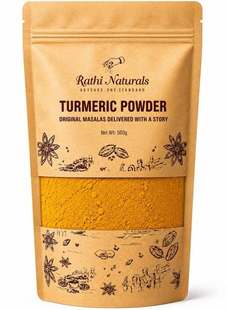 Rathi Naturals Salem Turmeric Powder 500g High Curcumin Cold Ground Haldi Freshness Pack