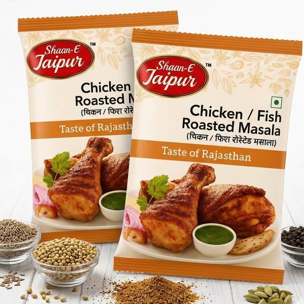Shaan-E Jaipur Chicken Fish Roasted Masala Pack of 2 BBQ Chicken Flavor Blend