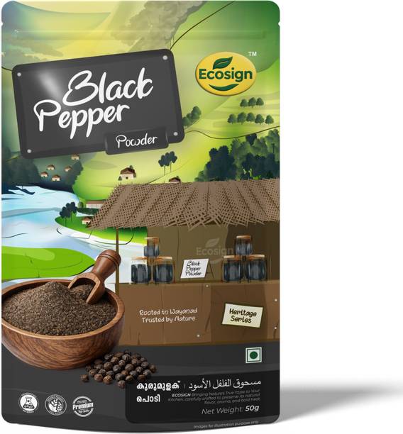 Ecosign Black Pepper Powder, Kali Mirch Powder, sun-dried 50g