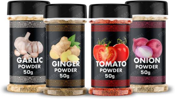 हरिबास Combo Ginger Powder, Onion Powder, Garlic Powder & Tomato Powder 50gm Each