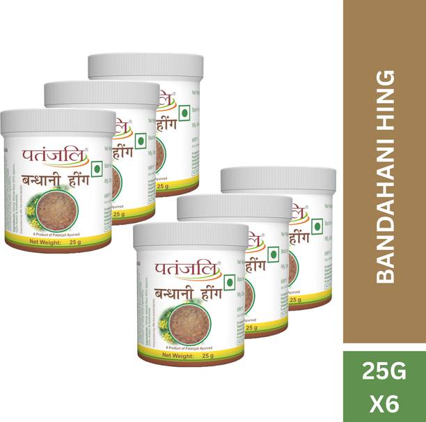 पतंजलि बंधनी हिंग/असाफोएटिडा , रिच क्वालिटी हींग, 25g (पैक ऑफ 6)