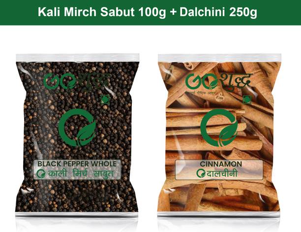 Goshudh Dalchini sabut 250gm & Kali Mirch Sabut 100gm Combo Pack 350g
