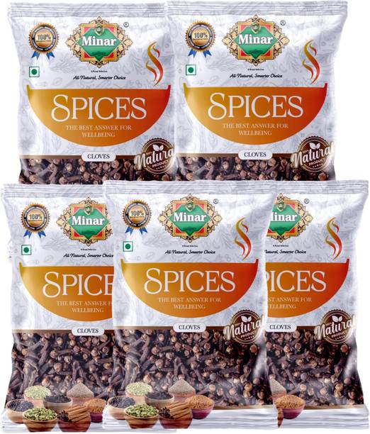 मीनार Premium Whole Black Clove | 100% Natural Handpicked Laung (50g x 5)