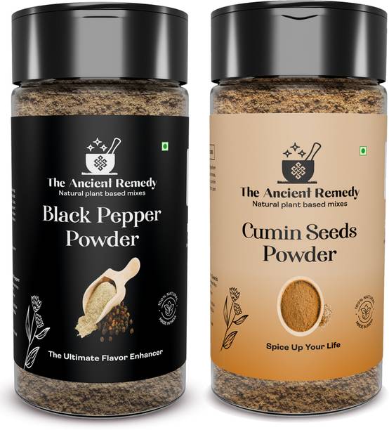 THE ANCIENT REMEDY Combo Pack Black Pepper Powder 100g and Cumin seeds Powder 100g