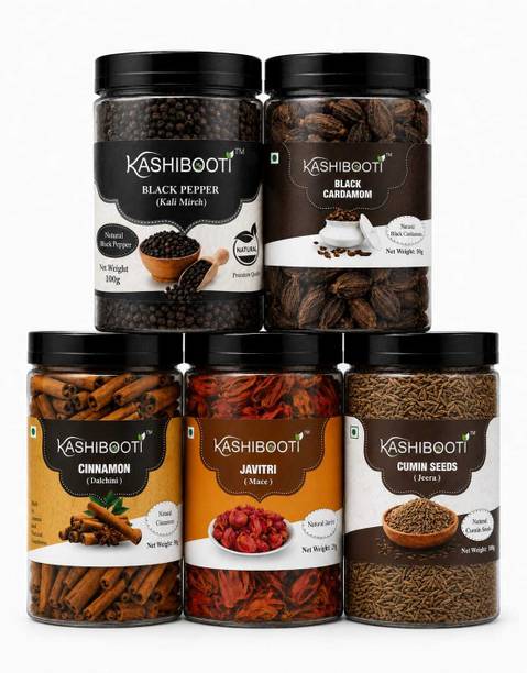 Kashibooti Black Pepper Black Cardamom Cinnamon Javitri Jeera Combo