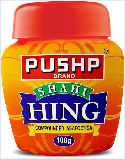 Pushp Brand Hing 100g Jar | Pure Asafoetida Powder Strong Aroma Cooking Spice | Pack of 1