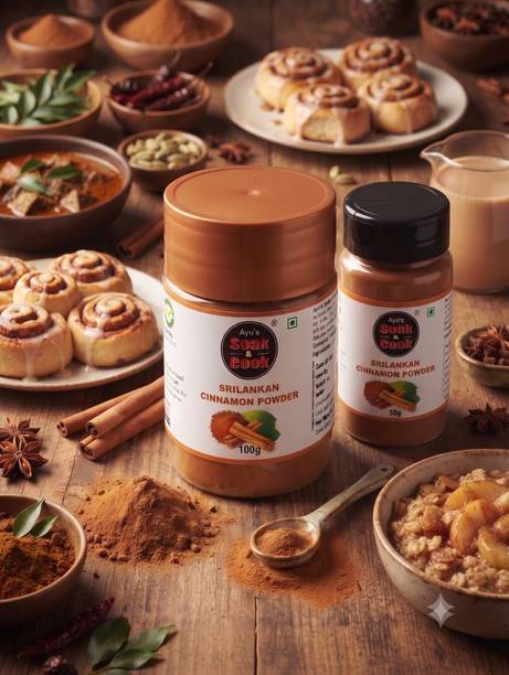 Ayus Soak & cook Cinnamon Dalchini Powder Premium Quality 100g + 50g (150g)