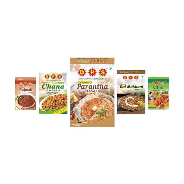 DPS Combo of 5 Masala (Chana, Chat, Dal Makhani, Prantha, Rajmah, 2 Units Each, 1Kg)
