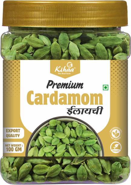 किहा Green Cardamom (Elaichi) | Export Quality | Whole Bold Pods | Natural, Vegan