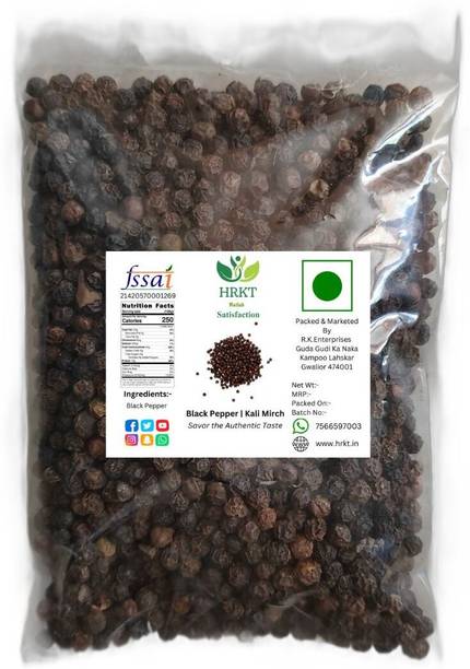 HRKT Handpicked Whole Black Pepper | Sabut Kali Mirch | Khadi Kali Mirch