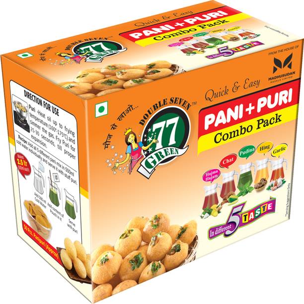 DOUBLE SEVEN 77 GREEN 5 in 1 Taste Pani Puri Masala Powder Pani Puri Masala