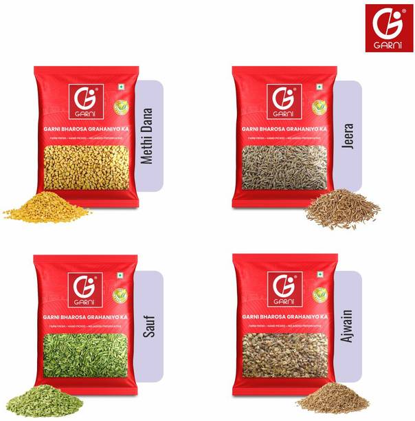 GARNI Combo | Jeera Ajwain Sauf Methi | Raw Seeds