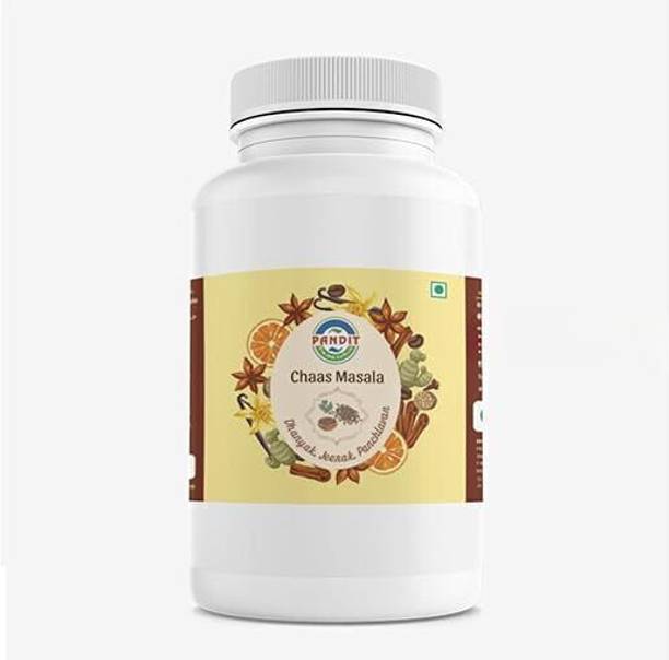 Pandit Pharmaceuticals Chaas Masala Powder: Pure buttermilk enhancer with coriander, cumin, and salts.