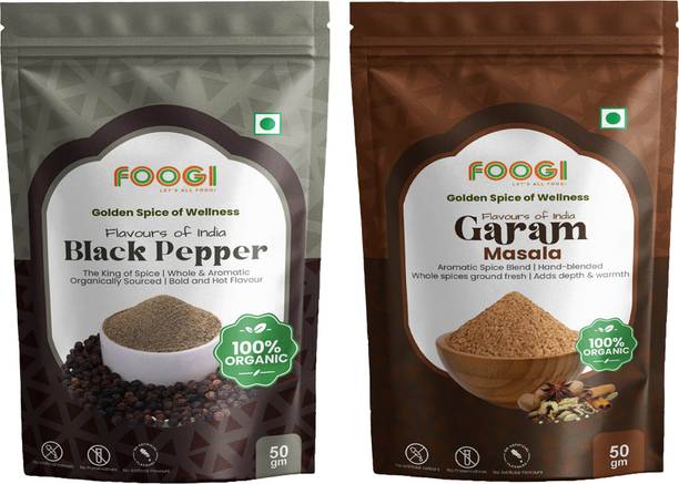 foogi Black Pepper Powder & Garam Masala Combo | Pure, Natural & Strong Aroma