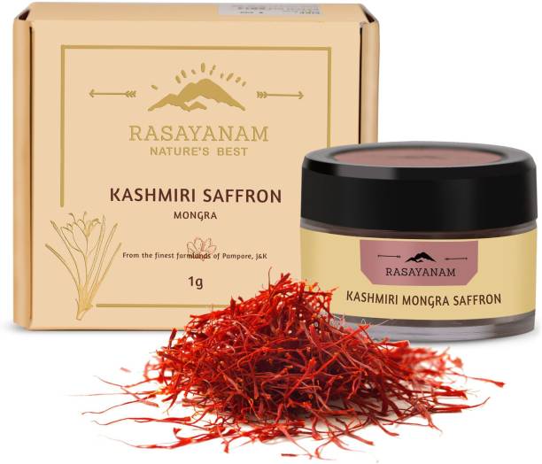 Rasayanam Pure Original Kashmiri Saffron/Kesar/ Kumkum 1gm| Ideal for Pooja & Pregnancy