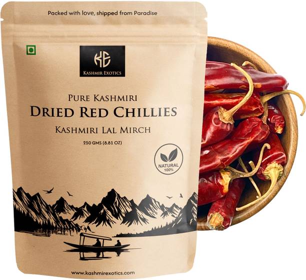 Kashmir Exotics Kashmiri Dried Red Chillies (Kashmiri Lal Mirch) 250gm
