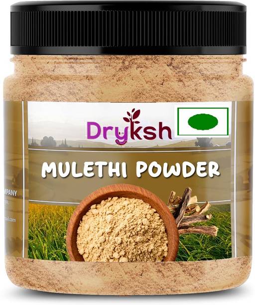Dryksh Premium Mulethi Powder 200g Jar for hair, skin and Face | Licorice Powder
