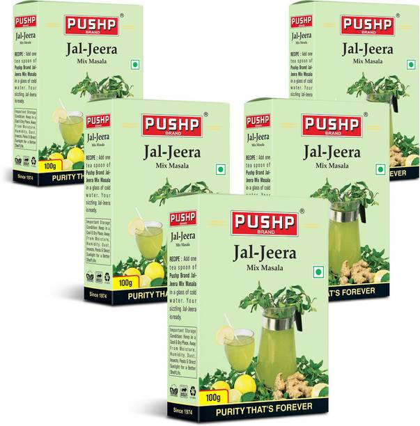 Pushp Brand Jaljeera Masala 100g Box | Indian Refreshing Summer Drink Mix | Pack of 5