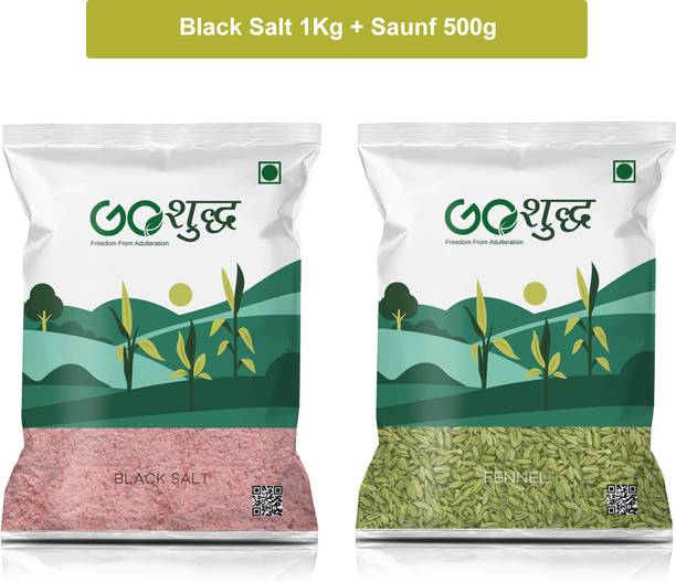 Goshudh Kala Namak 1Kg & Saunf 500gm Combo Pack 1500g
