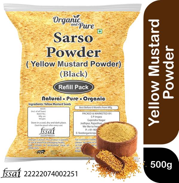 Organic and Pure Yellow Mustard Seeds Powder Mustard Powder Yellow Pili Sarson Refill